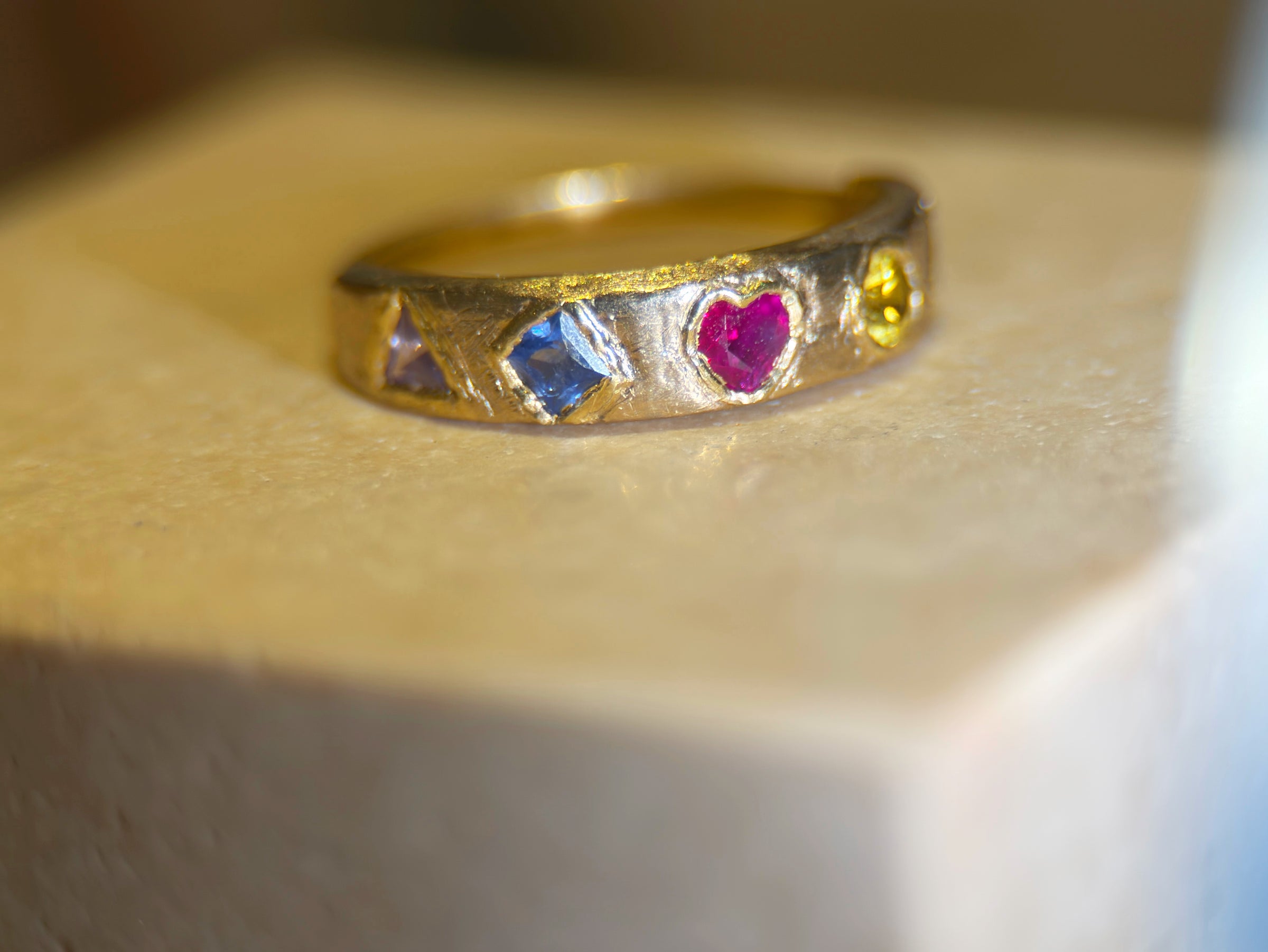 Cubism Abstract Ring Band 18 Ct Yellow Gold