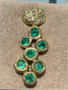 Pebbles Emerald Bezel Set Earrings with Diamonds 18 Ct Gold