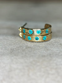 Neon Blue Brazilian Paraiba Tourmalines Hoop Earrings