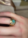 Mermaid Paraiba Tourmaline Oval Cigar Ring 18 Ct Gold