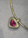 “Passion” 18 Ct Gold Rubellite Tourmaline Heart 3.3 cts Frosted Mat Finish
