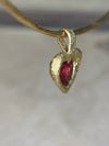 “Passion” 18 Ct Gold Rubellite Tourmaline Heart 3.3 cts Frosted Mat Finish