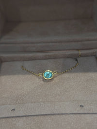 One Of A Kind Beautiful Glowy Blue Oval Paraiba Tourmaline Bezel Set Necklace
