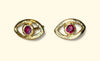Ruby Eye Studs 18 Ct Yellow Gold