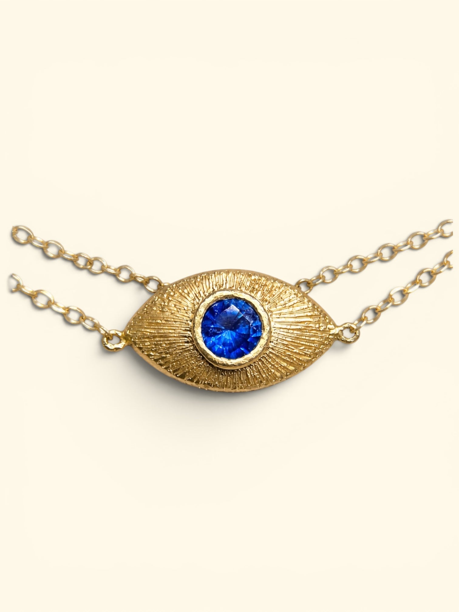 Blue Sapphire Eye Bracelet or Necklace