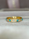Brazilian Neon Blue Paraibas Tourmalines & Diamonds Ring Band 18 Ct Gold