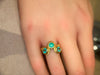 Three Colombian Emeralds Snake Ring 18 Ct Yellow Gold