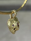 “Passion” 18 Ct Gold Rubellite Tourmaline Heart 3.3 cts Frosted Mat Finish