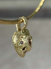 “Passion” 18 Ct Gold Rubellite Tourmaline Heart 3.3 cts Frosted Mat Finish