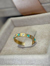 Brazilian Neon Blue Paraibas Tourmalines & Diamonds Ring Band 18 Ct Gold