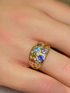 “Galaxy” Dome Abstract Cocktail Ring 18 Ct Gold
