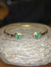 1.35 Cts Emerald Hearts Toi & Moi Love Bracelet Bangle 18 Ct Gold