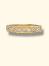 (Exclusive to Tomfoolery London) “The Sun” All Around Geometric White Diamonds Diamonds Ring Band