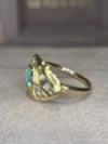 1 Cts Paraiba Eye Ring with Diamonds 18 Ct Gold