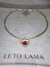 “Passion” 18 Ct Gold Rubellite Tourmaline Heart 3.3 cts Frosted Mat Finish