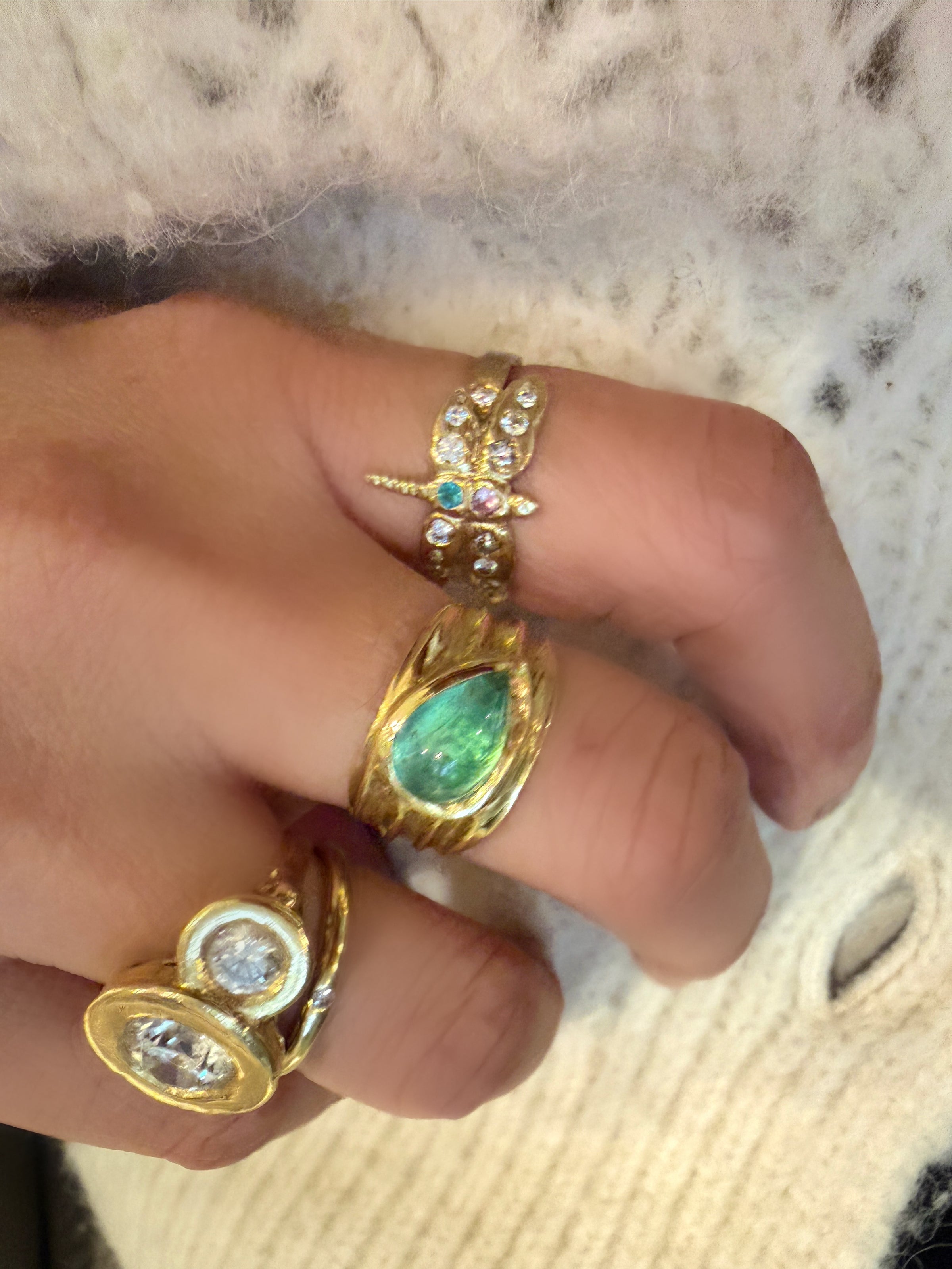 Dragonfly Diamonds Paraiba and Pink Sapphire 18 Ct Gold Ring (Available online and also to View in Person at Stardust, London 101 Walton Street)