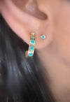 Neon Blue Brazilian Paraiba Tourmalines Hoop Earrings