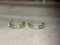 Neon Blue Brazilian Paraiba Tourmalines Hoop Earrings