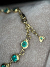 Emerald Bezel Pebbles Tennis Bracelet 18 Ct Gold