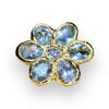 Sold Out - 18 Ct Large Flower Ring with Aquamarines and a Diamond