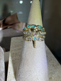 Dragonfly Diamonds Paraiba and Pink Sapphire 18 Ct Gold Ring (Available online and also to View in Person at Stardust, London 101 Walton Street)