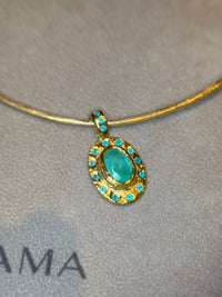 “Azul” Neon Blue Brazilian Paraiba Tourmalines and Mozambique Paraiba Oval Bezel Set Necklace