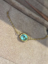 One Of A Kind Beautiful Glowy Blue Oval Paraiba Tourmaline Bezel Set Necklace