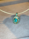 “Azul” Neon Blue Brazilian Paraiba Tourmalines and Mozambique Paraiba Oval Bezel Set Necklace
