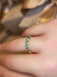 Bubbles Brazilian Neon Blue Paraiba Tourmaline Round Cabochons Bezel Band 18 Ct Gold