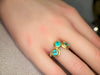 Three Colombian Emeralds Snake Ring 18 Ct Yellow Gold