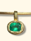 2.24 Cts Emerald Cushion Cut Pendant 18 Ct Gold