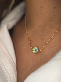 One Of A Kind Beautiful Glowy Blue Oval Paraiba Tourmaline Bezel Set Necklace
