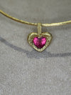 “Passion” 18 Ct Gold Rubellite Tourmaline Heart 3.3 cts Frosted Mat Finish