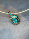 “Azul” Neon Blue Brazilian Paraiba Tourmalines and Mozambique Paraiba Oval Bezel Set Necklace