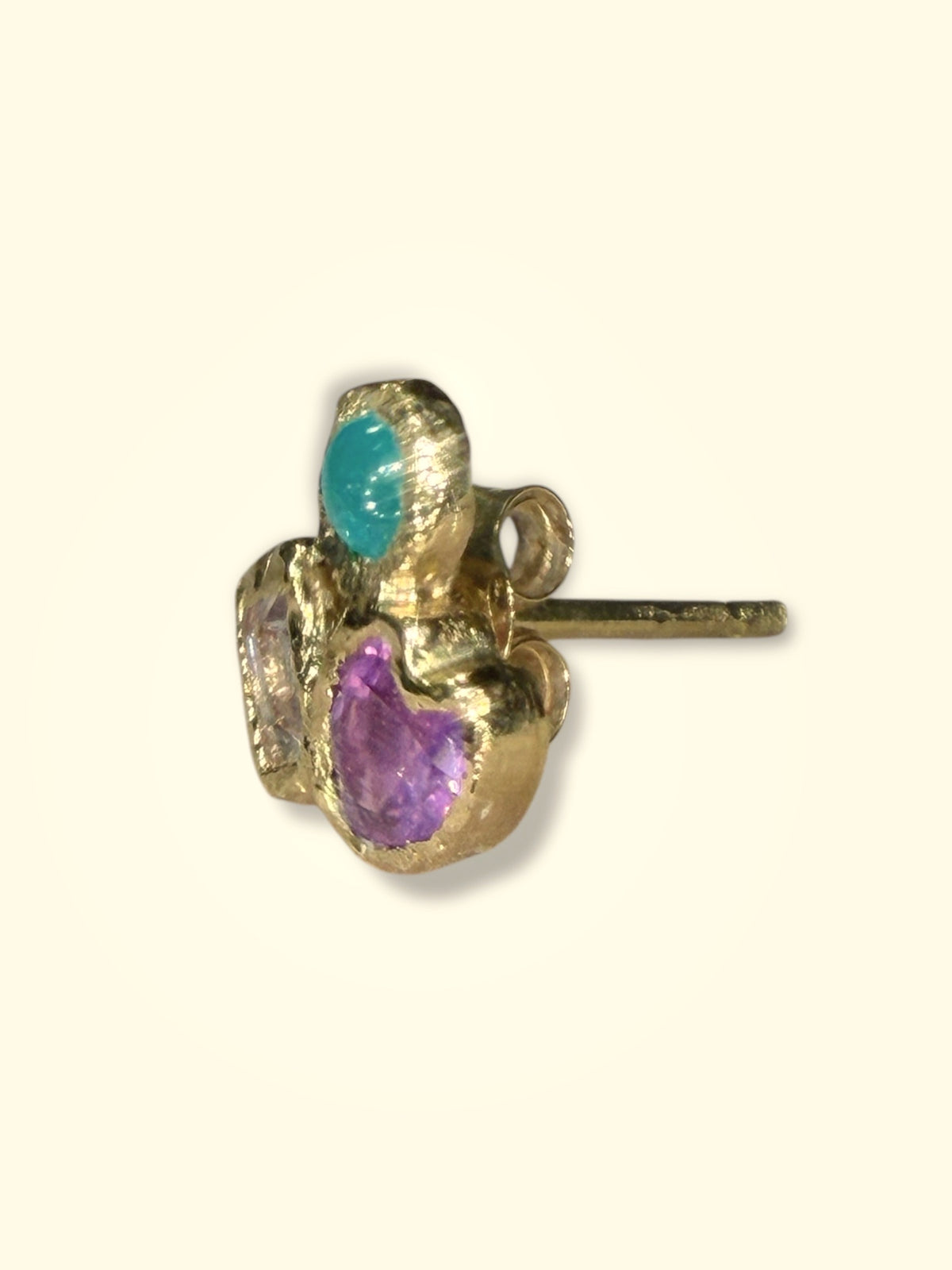 Puzzle Abstract Art Stud Sapphires & Brazilian Paraiba Cabochon 18 Ct Gold (Available at Stardust, London 101 Walton Street)