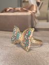 Paraibas Tourmalines and Diamonds “Ocean Butterfly” 18 Ct Gold Ring