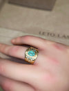 Mermaid Paraiba Tourmaline Oval Cigar Ring 18 Ct Gold