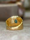 Mermaid Paraiba Tourmaline Oval Cigar Ring 18 Ct Gold
