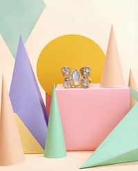 “Winterfly” 18 Ct Gold Moonstones & Diamonds Art Ring at Tomfoolery London