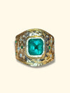 “Esmeralda” Colombian Emerald Cigar Ring Band GIA certified 1.48 Cts with Emeralds and Diamonds
