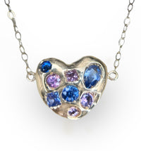 Harlequin One of a kind Sapphire Heart Candy in 14Ct Yellow Gold (Exclusive at Tomfoolery London)