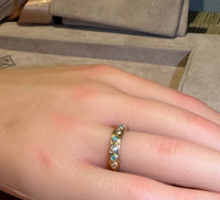 Brazilian Paraiba Tourmalines Neon Blue and Diamonds Band 18 Ct Gold