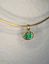 2.24 Cts Emerald Cushion Cut Pendant 18 Ct Gold