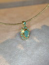 “Azul” Neon Blue Brazilian Paraiba Tourmalines and Mozambique Paraiba Oval Bezel Set Necklace