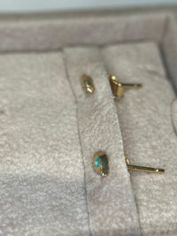 Neon Blue Brazilian Paraiba Tourmaline Mini Evil Eye Studs 18 Ct Gold