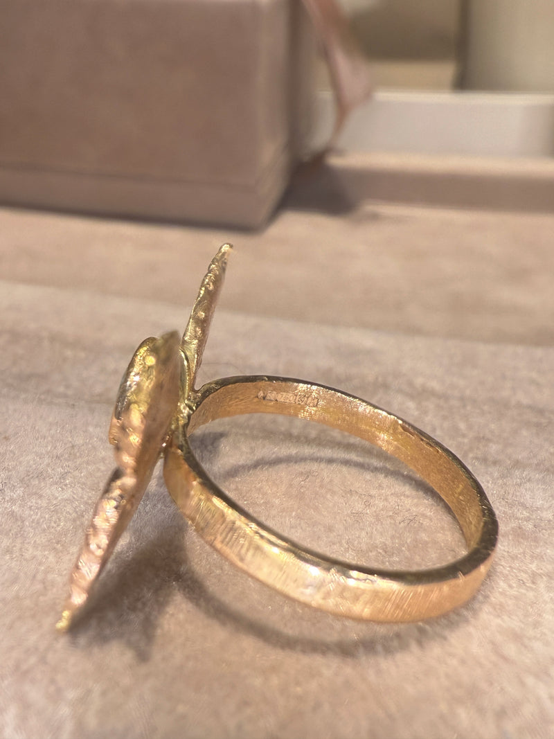 Paraibas Tourmalines and Diamonds “Ocean Butterfly” 18 Ct Gold Ring