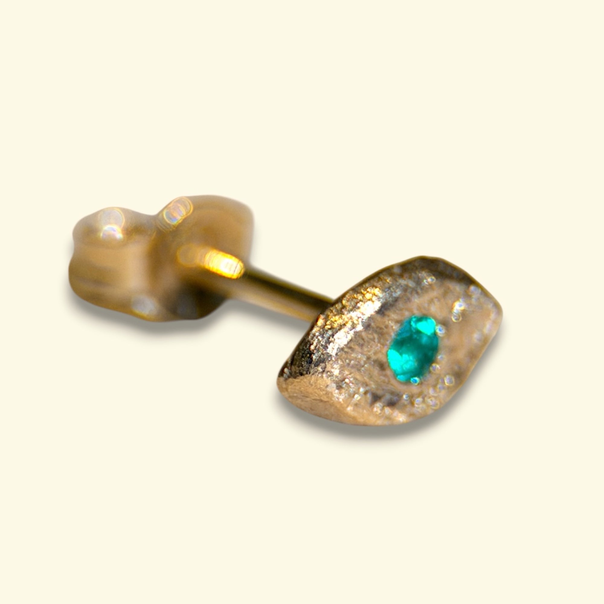 Muzo Colombian Emerald Mini Eye Stud (Single)
