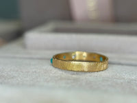 Brazilian Neon Blue Paraibas Tourmalines & Diamonds Ring Band 18 Ct Gold