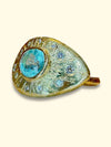 1 Cts Paraiba Eye Ring with Diamonds 18 Ct Gold