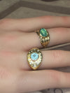 1 Cts Paraiba Eye Ring with Diamonds 18 Ct Gold